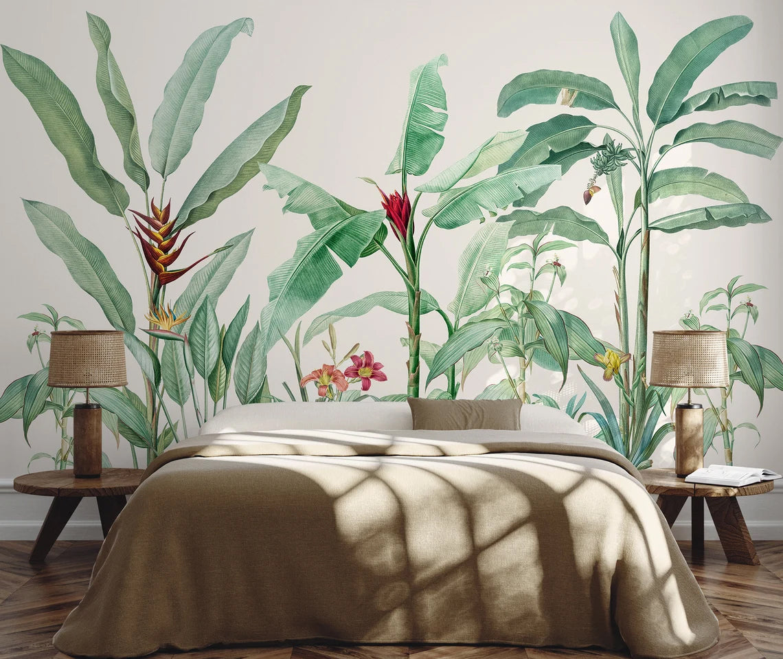 Tropikal Baskılı Duvar Kağıdı