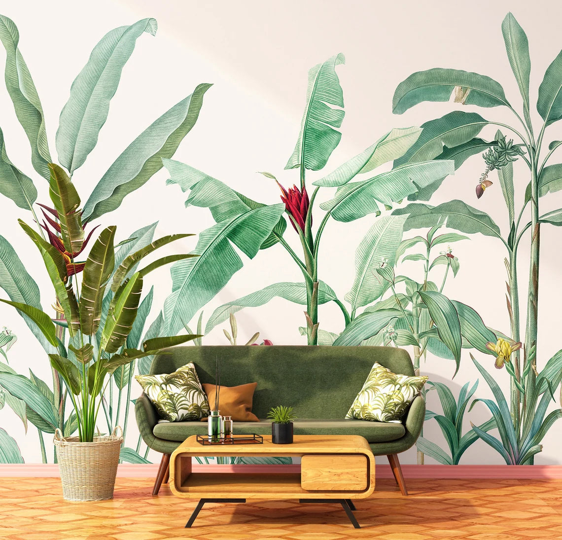 Tropikal Baskılı Duvar Kağıdı