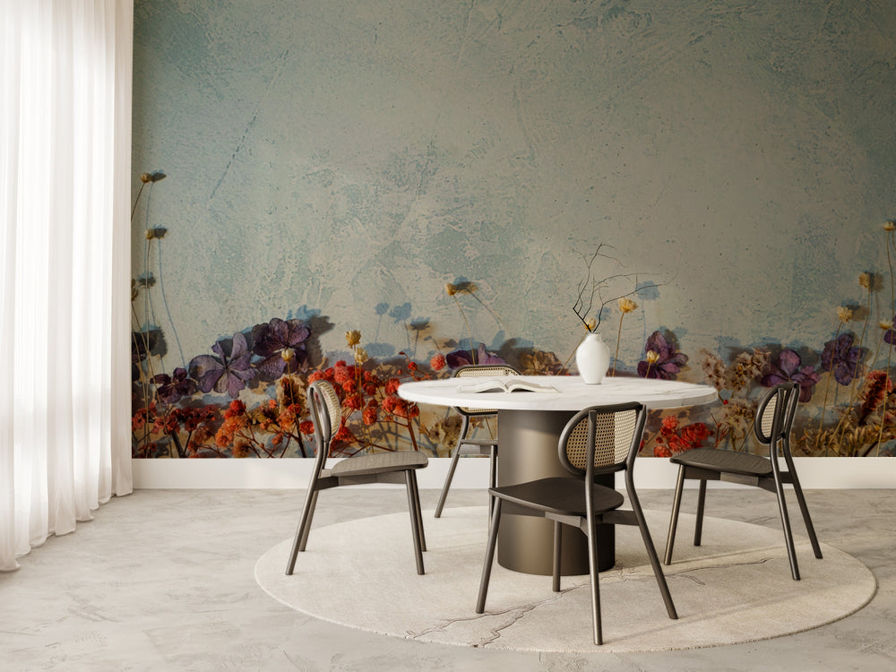 Pastel Kır Çiçekleri Bordürü Duvar Kağıdı – uygulama görseli 6