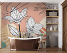 Boho Çizgi Çiçekler ve Pastel Soyut Şekiller Duvar Kağıdı – uygulama görseli 7