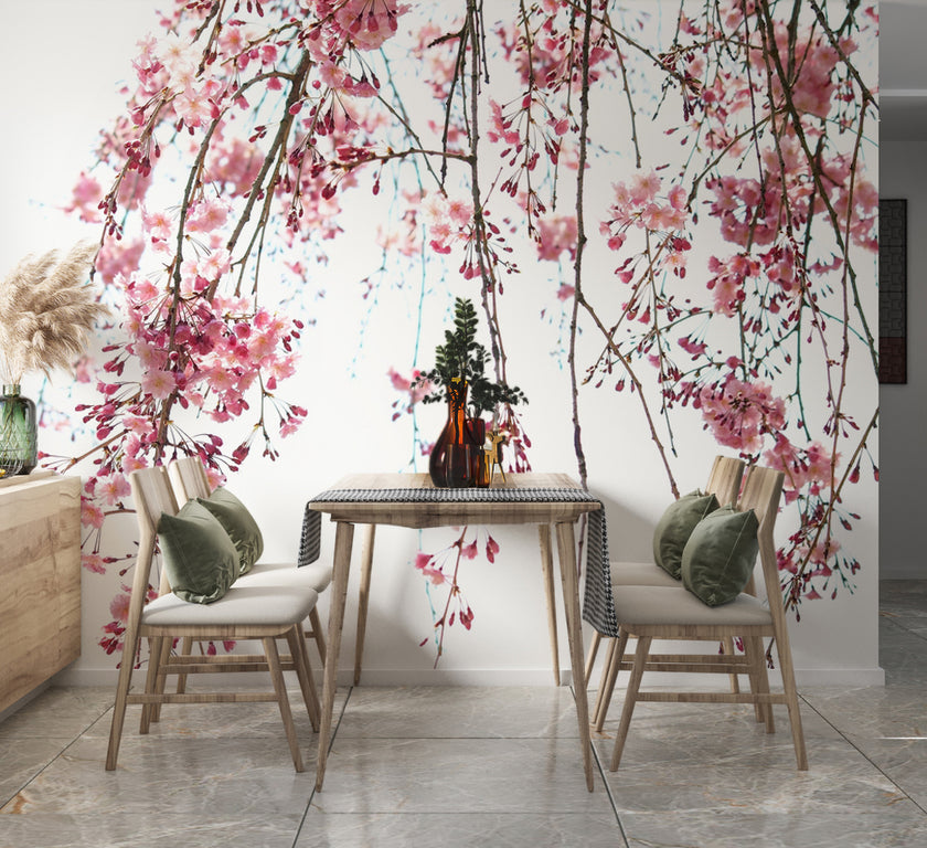 Sarkan Pembe Sakura Dalları Duvar Kağıdı – uygulama görseli 3