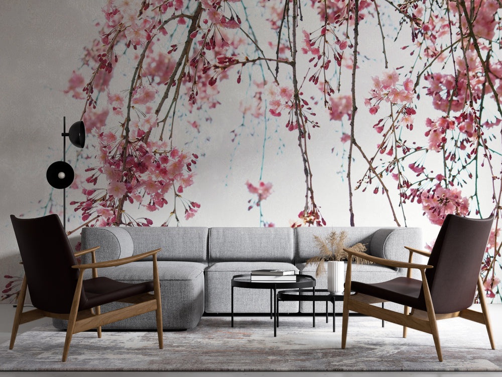 Sarkan Pembe Sakura Dalları Duvar Kağıdı – uygulama görseli 4