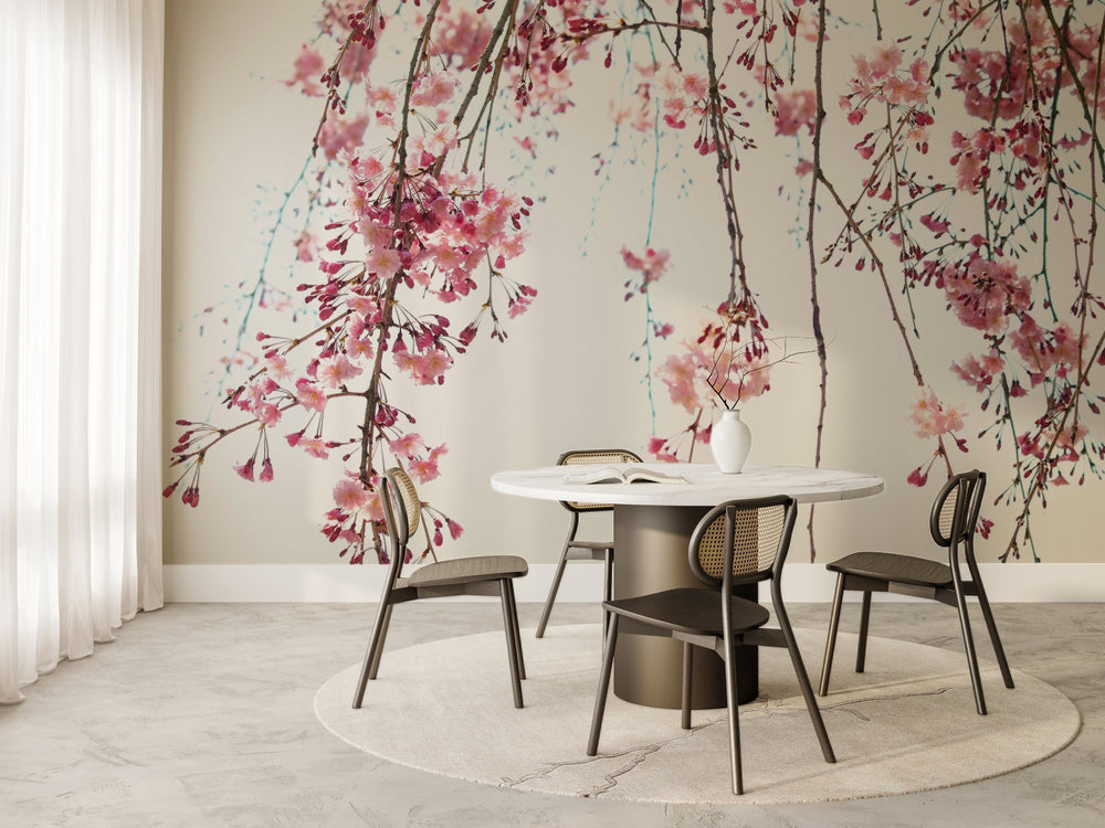 Sarkan Pembe Sakura Dalları Duvar Kağıdı – uygulama görseli 6