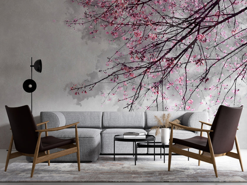 Pembe Sakura Ağacı Dalı Duvar Kağıdı – uygulama görseli 4