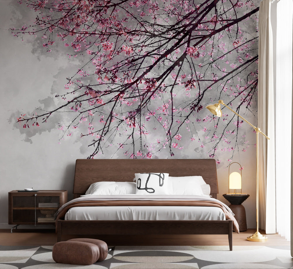 Pembe Sakura Ağacı Dalı Duvar Kağıdı – uygulama görseli 5