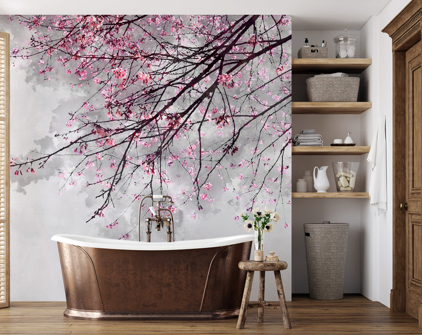 Pembe Sakura Ağacı Dalı Duvar Kağıdı – uygulama görseli 7