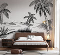 Siyah Çizim Palmiyeler ve Vaha Duvar Kağıdı – uygulama görseli 5