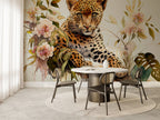 Leopar ve Pastel Çiçekler Duvar Kağıdı – uygulama görseli 6
