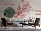 Boho Daire, Yaprak ve Çizgiler Duvar Kağıdı – uygulama görseli 4