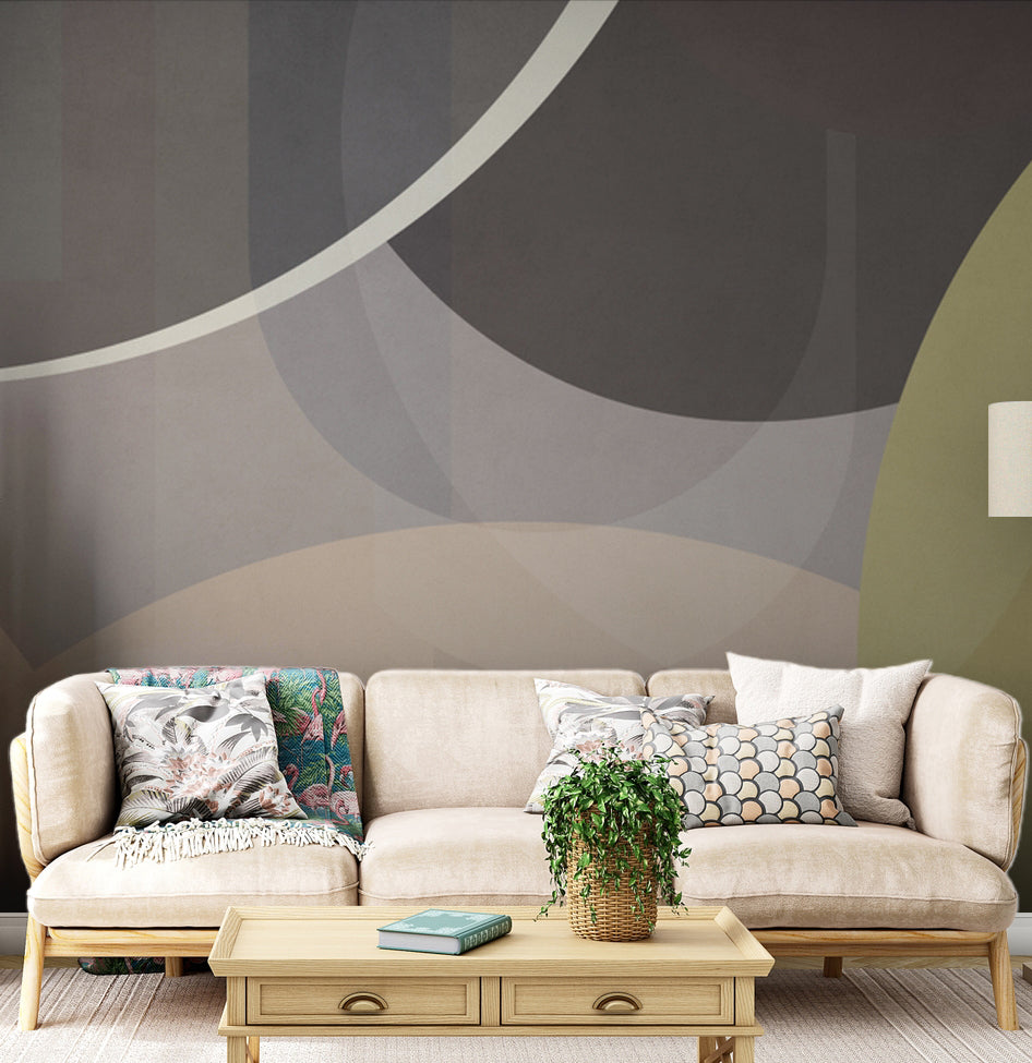 Pastel Geometrik Daireler Duvar Kağıdı – uygulama görseli 2
