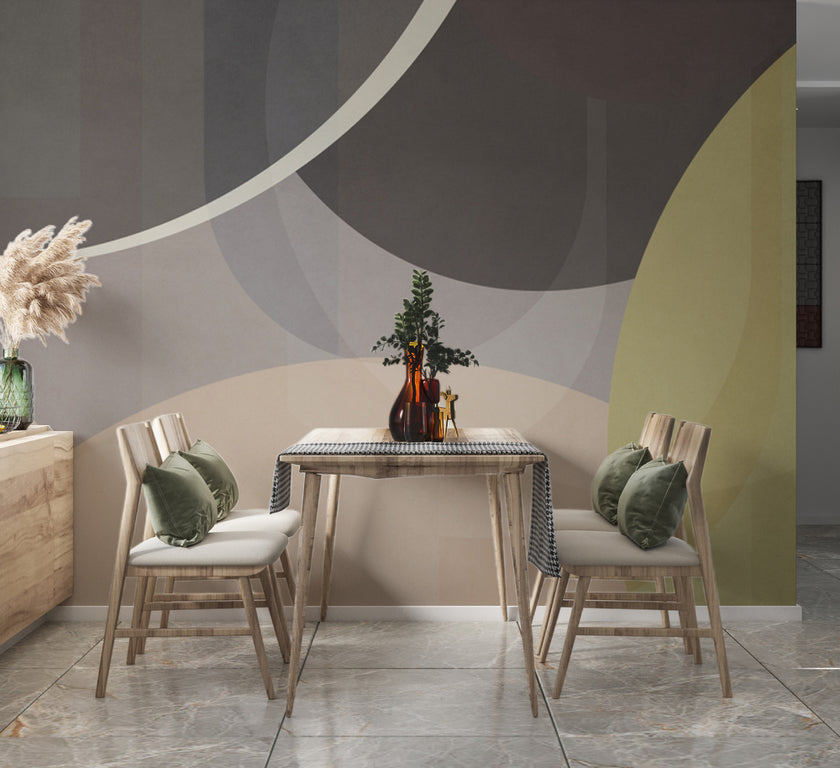 Pastel Geometrik Daireler Duvar Kağıdı – uygulama görseli 3