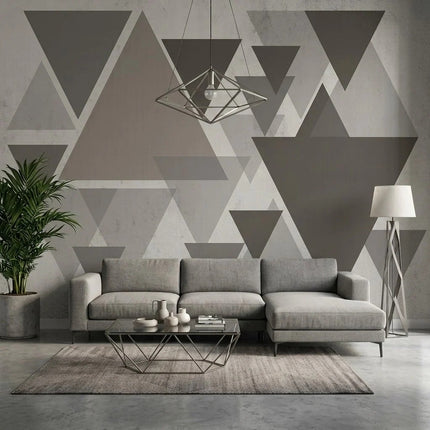 Gri Geometrik Üçgenler Duvar Kağıdı