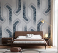 Mavi Gri Modern Geometrik Desenli Duvar Kağıdı – uygulama görseli 5