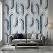 Mavi Gri Modern Geometrik Desenli Duvar Kağıdı