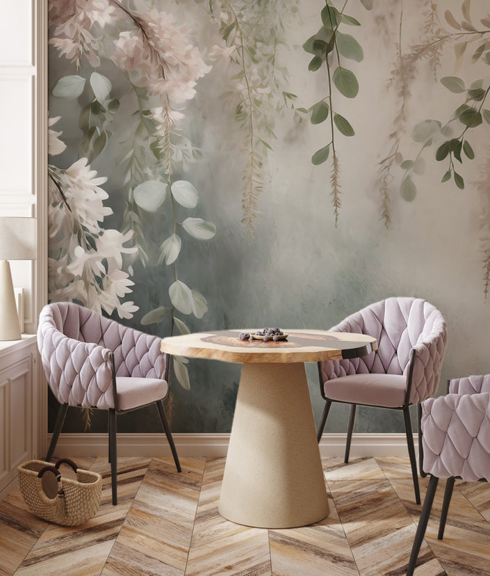 Soft Yeşil Pastel Bej Duvar Kağıdı