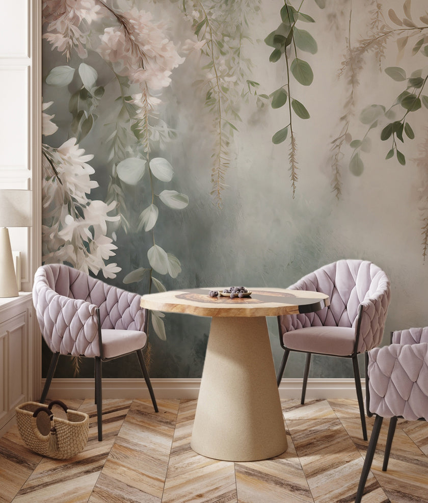 Soft Yeşil Pastel Bej Duvar Kağıdı