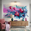 Pampas Otu Bambu Boho Minimal Soft Pembe Mavi Duvar Kağıdı