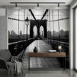 Brooklyn Köprüsü Güneş Parlaması Siyah Beyaz Duvar Kağıdı