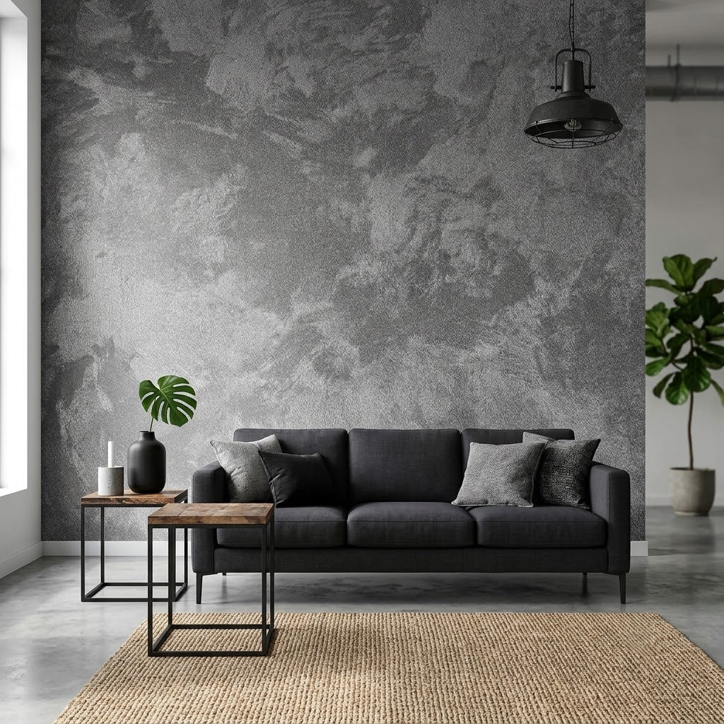 Endüstriyel Duvar Görünümü Şehirsel Minimalist Gri Duvar Kağıdı
