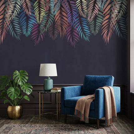 Boho Tropikal Palmiye Yaprakları Posteri Pastel Duvar Kağıdı