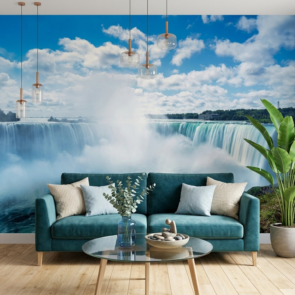 Niagara Şelalesi Mavi Su Epik Doğa Harikası Sis Bulutu Duvar Kağıdı