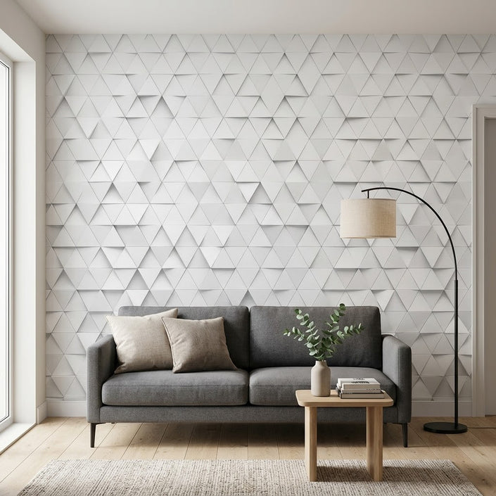 Modern Minimalist Lüks 3D Geometrik Üçgen Duvar Paneli Duvar Kağıdı