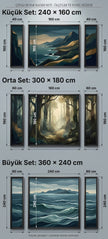 Çıtalı duvar kağıdı seti ölçüleri: 240×160, 300×180 ve 360×240 cm panel düzeni – DEKORSANAT